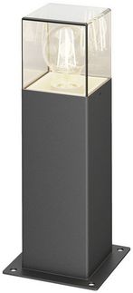 Lucande Außen-Stehlampe Keke, Metall, Schwarz IP44, 1x13 W