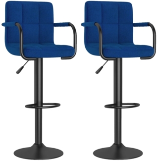 Barhocker 2 Stk. Blau Stoff [334639]