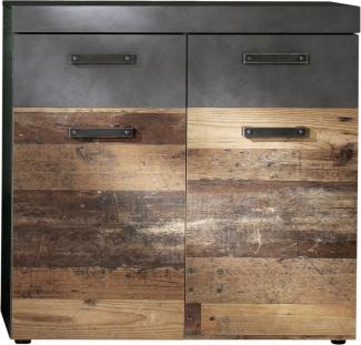 Kommode Indy in Used Wood Shabby und Matera grau 117 cm