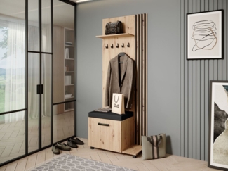 Beautysofa Garderobenschrank Garderobenschrank mit Aufhängern LIVIA (Mit eleganten Kleiderbügeln) mit Verschließbarer Schuhschrank