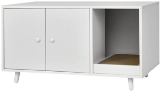 KOMFOTTEU Tierhaus 2 in 1 Katzenschrank, Katzentoilette, 90 x 50 x 50 cm