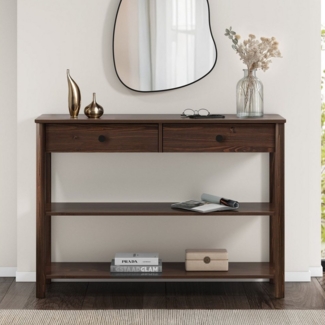 IDIMEX Konsolentisch APOANA, Flurtisch schmal mit 2 Schubladen aus Massivholz nussbaum farben