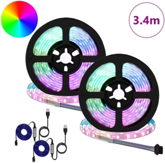 vidaXL LED Streifen 4 pcs Schwarz und Transparent 170 x 0,8 x 0,3 cm 3429108