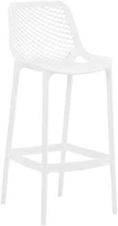DELUKE® Barhocker modern Weiß LORL - Kunststoff, 105x45x53cm Barhocker mit Lehne Tresenhocker Barstuhl Küchenhocker Thekenhocker hoher Stuhl
