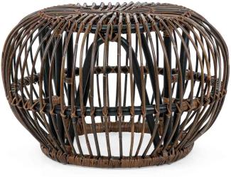 Bizzotto Garten Terrasse DESIGN Pouf Fußhocker Rattan braun