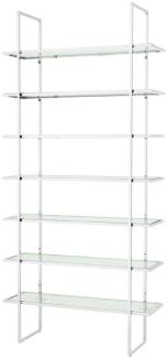 Casa Padrino Luxus Regalschrank Silber 120,5 x 40 x H. 253 cm - Luxus Möbel