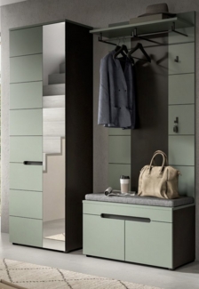 Inn. Furn Garderoben-Set Cooper, (Flurgarderobe in Salbei Grün und Basalt Grau, Set 3-teilig, ca. 160 x 190 cm), mit Soft-Close-Funktion