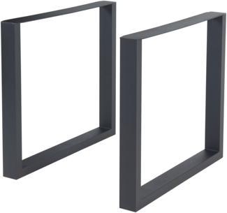 Tischgestell 2er Set Makers Stahl 72x80 cm Schwarz [en. casa]