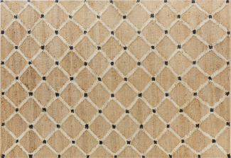 Teppich Jute beige 160 x 230 cm geometrisches Muster Kurzflor KALEKOY