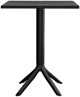 TPFLiving Beistelltisch Lovano (Pflegeleicht und langlebig, Wetterfeste, UV-beständige Tischplatte aus Kunststoff), Maße (TxBxH): 60 x 60 x 74cm - Farbe: schwarz