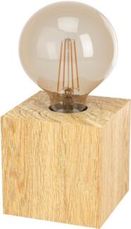 Eglo 43733 Tischleuchte PRESTWICK 2 Holz braun E27 1X40W L:9. 5cm B:9. 5cm H:9. 5cm mit Kabelschalter