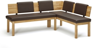 Eckbank Damita aus Massivholz 194 x 155 x 84 Sitzbank massiv Kernbuche geölt/Dunkelbraun 12182-194155