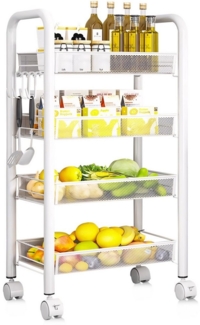 OSTWOLKE Rollwagen Küchenwagen Servierwagen 4 Ebenen mit Rollen Küchentrolley Bastelwagen