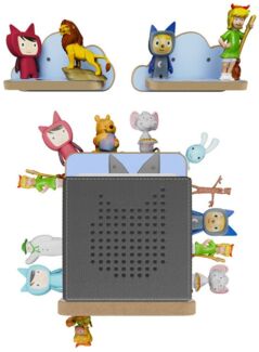Holzura Kinderregal Holzura Starterset Regal für Toniebox für Toniefiguren und Ladestation