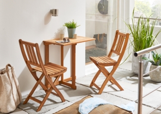 Balkonmöbel Akazie 3tlg. Klapptisch 60 x 45 ALEXA/BLOOM 59424561