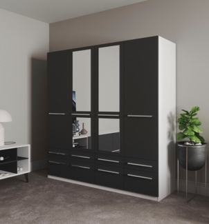 priess Kleiderschrank Schrank Garderobe Wäscheschrank Barcelona in 5 Breiten viel Stauraum, geräumige Schubkästen, mit Spiegel, MADE IN GERMANY