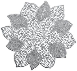 Zeller Present Platzset Flower, (1-St), Kunststoff, silber, 49 x 47 cm (1 Stück)