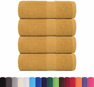 vidaXL Seiftücher 4 Stk. Golden 30x30 cm 360 g/m² 100% Baumwolle 136801