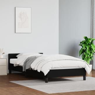 vidaXL Bettgestell mit Kopfteil ohne Matratze Schwarz 90x200 cm 347477