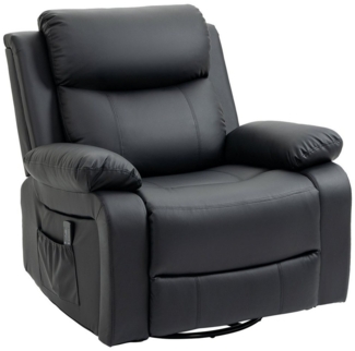 HOMCOM Massagesessel Elektrisch TV-Sessel mit 8 Vibrationsköpfen (Fernsehsessel, 1-St, Relaxsessel), Schwarz 93 x 90 x 101 cm