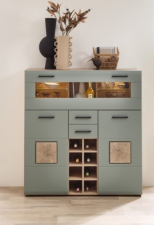 Innostyle Barschrank FUN PLUS II 2 Holztüren, 19 Fächer, 1 Klappe, Softclose, ABS Kantenschutz