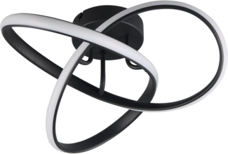 my home LED Deckenleuchte MESSACHUSETTS, kleine Dekolampe als LED Deckenlampe oder Wandlampe, LED fest integriert, Warmweiß, Ø 40cm, Höhe 15cm Design Lampe mit geschwungenem LED Knoten 1800 Lumen