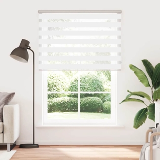 vidaXL Zebrarollo Weiß 155x230 cm Stoffbreite 150,9 cm Polyester 4014818