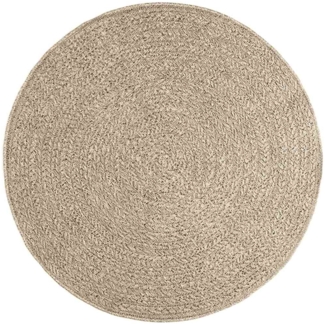vidaXL Teppich ZIZUR Beige Ø 120 cm Jute-Optik Indoor und Outdoor 4010415