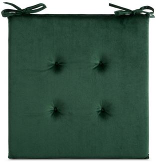 Eurofirany Stuhlkissen Sitzkissen aus Velvet Gesteppte 4 Punkte Einfarbig 40x40 cm, Samt Kissen Velours Sitzkissen mit Schnürchen