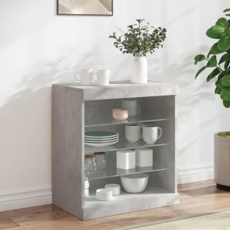 vidaXL Sideboard mit LED-Leuchten Betongrau 60,5x37x67 cm