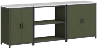 vidaXL Küchenaufbewahrungsset 3 pcs Olive Grün 210 x 50 x 92 cm 3392676