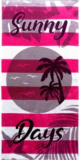 Lashuma Strandtuch Las Palmas, Velours Frottee, Großes Handtuch Velours, Badetuch 90x180 cm