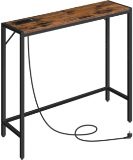 Konsolentisch mit Ladestation 76,2 x 24 x 73,8 cm Beistelltisch Hinter Dem Sofa