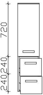 Pelipal Midischrank FOKUS grau Hochglanz Lack 30 cm