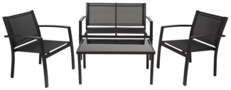 Mondeer Balkonset Gartenmöbel 4er Set, (1 Tisch mit 1 Doppelstuhl 2 Einzelstühlen), Garten und Balkon