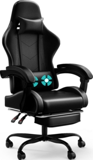 GUNJI Gaming-Stuhl Gaming Chair Ergonomisch höhenverstellbar 2-Punkt-Massage