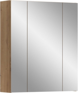 INOSIGN Spiegelschrank Malmö, Breite 60 cm, 3 Spiegeltüren, 9 Fächer, 6 Einlegeböden (1-St) Florenz, Spiegelschrank 3-Türig, Artisan Oak NB, 9 Fächer