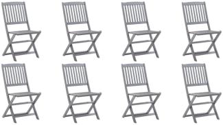 vidaXL Klappbare Gartenstühle 8 Stk. Massivholz Akazie 3078289