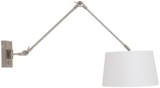 Steinhauer Wandleuchte Gramineus 9722 Stahl, Lampenschirm schlicht Weiß