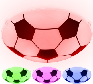 RGB LED Deckenlampe, Fußball-Design, Glas, schwarz weiß