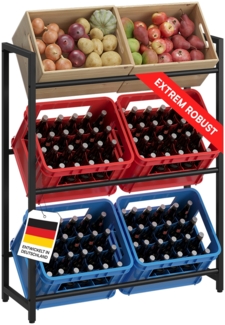 STEELSØN 'Mystra' Getränkekistenregal, Metall, schwarz, 115x95x33 cm, Getränkeregal für 6 Kisten