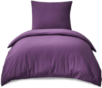 Bettwäsche 155x220 Lila Set mit Kissenbezug Mikrofaser - Weich und Bügelfrei