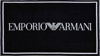 EMPORIO ARMANI Unisex Strandtuch - Badetuch, Logo, Baumwolle Schwarz 170x100 cm