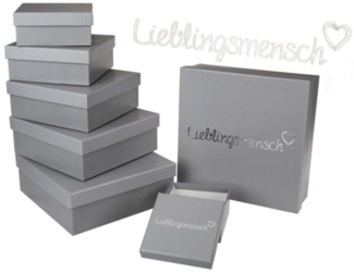 Bada Bing Geschenkbox 8er Set Geschenkbox Lieblingsmensch Geschenkverpackung mit Deckel (8 St, 8 Boxen)