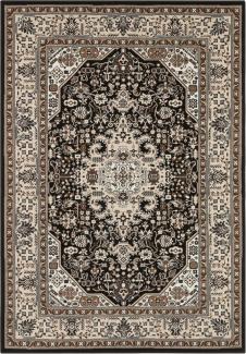 Orientalischer Kurzflor Teppich Skazar Isfahan Creme Braun - 80x150x0,9cm