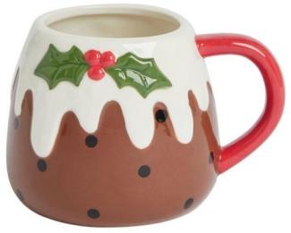 Next Becher Tasse mit Weihnachtspudding-Motiv, Steingut