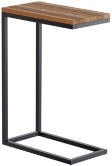 TPFLiving Beistelltisch Maren (Besonderheiten: Bodenschoner, ineinander stellbar, Gestell aus pulverbeschichtetem Metall (matt-schwarz), Maße (TxBxH): 25 x 46 x 67cm - Farbe: eiche