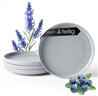 JIWOO Teller 4er,Ø25cm,Frühstücksteller,Vorspeisenteller,Salatteller,Gemüseteller, (4 St), Keramik,Mikrowellen-und spülmaschinenfest,Mattglas,Ø25cm