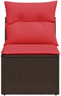 vidaXL Gartensessel ohne Armlehnen mit Kissen Braun Poly Rattan 366238