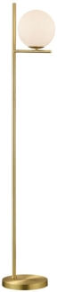 Stehleuchte, Glaskugel, weiß, messing-matt, H 150 cm